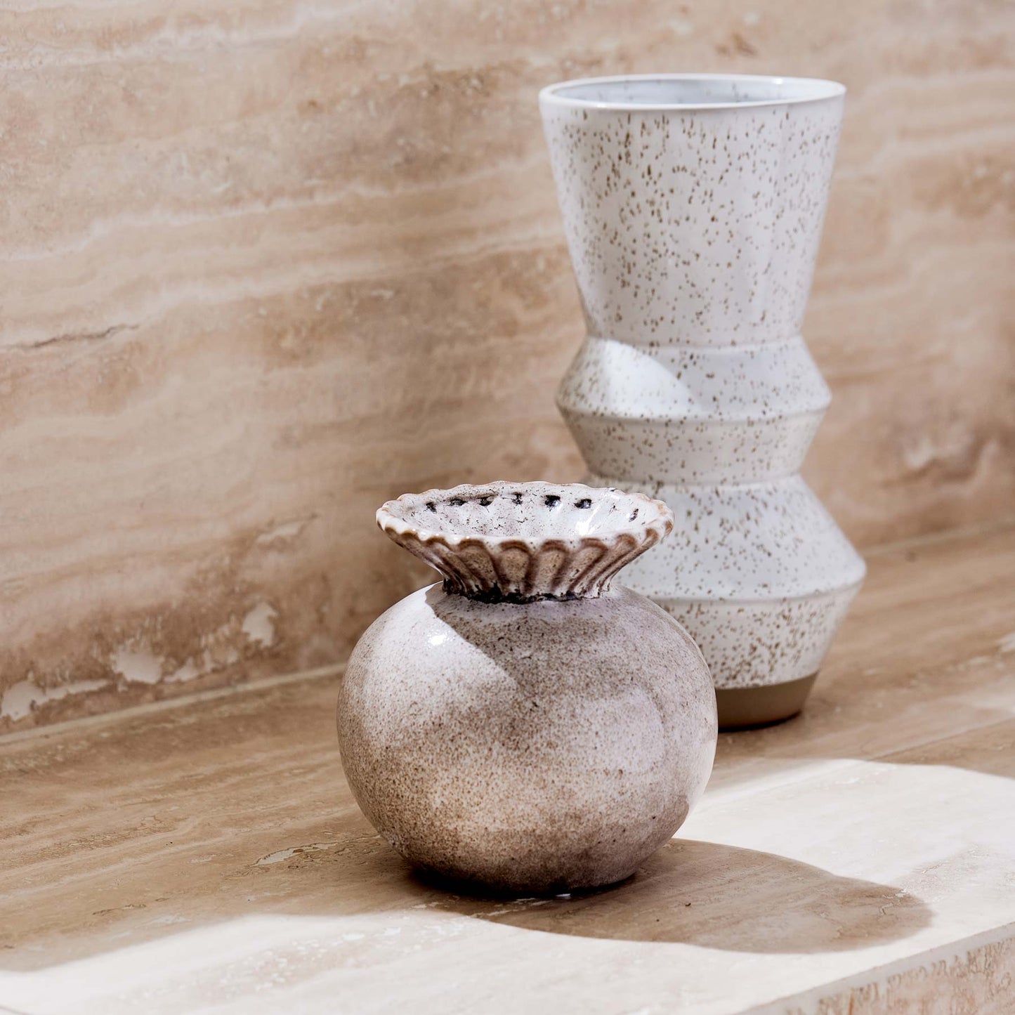 Frill Round Grey Vase