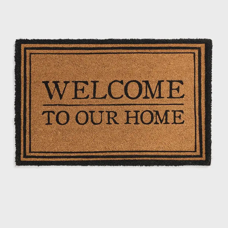 Oxford Welcome To Our Home Matt Black 55x85cm