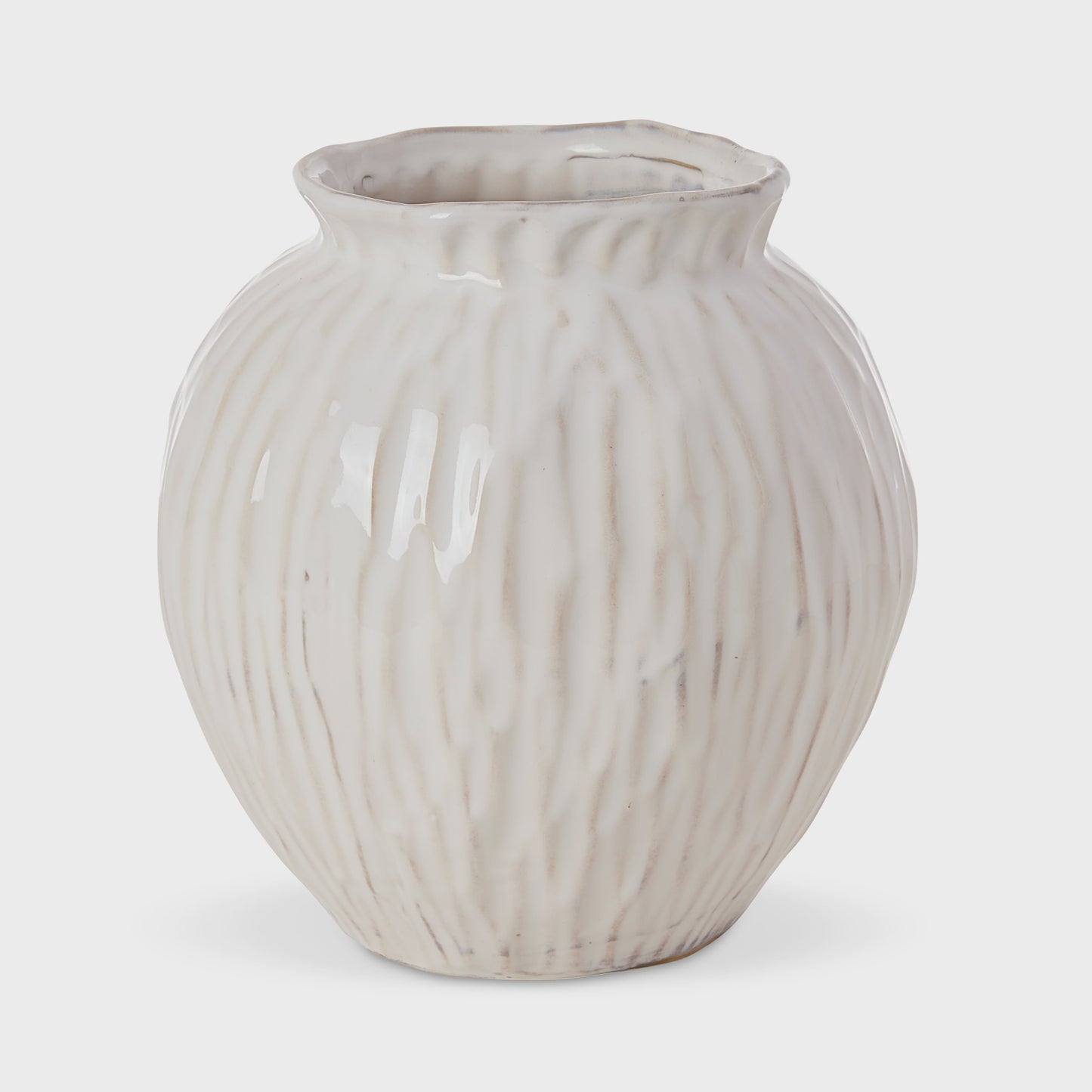 Jarah Textured White Vase