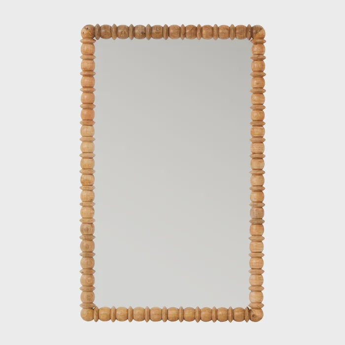 Lando Wood Rect Mirror 80x130cm Natural PICK UP ONLY