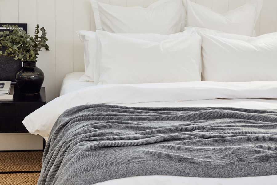 Rib Cotton Throw - Blush