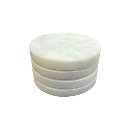 Neo S/4 Round Marble Coaster 10 cm White