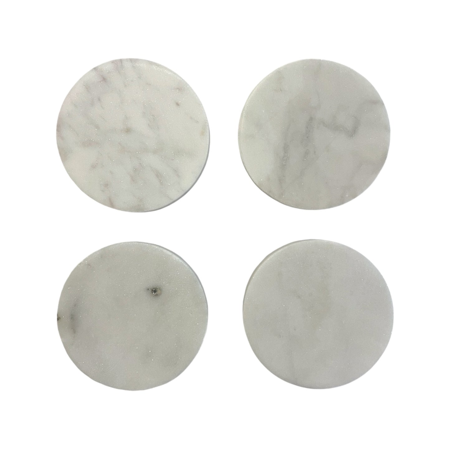 Neo S/4 Round Marble Coaster 10 cm White