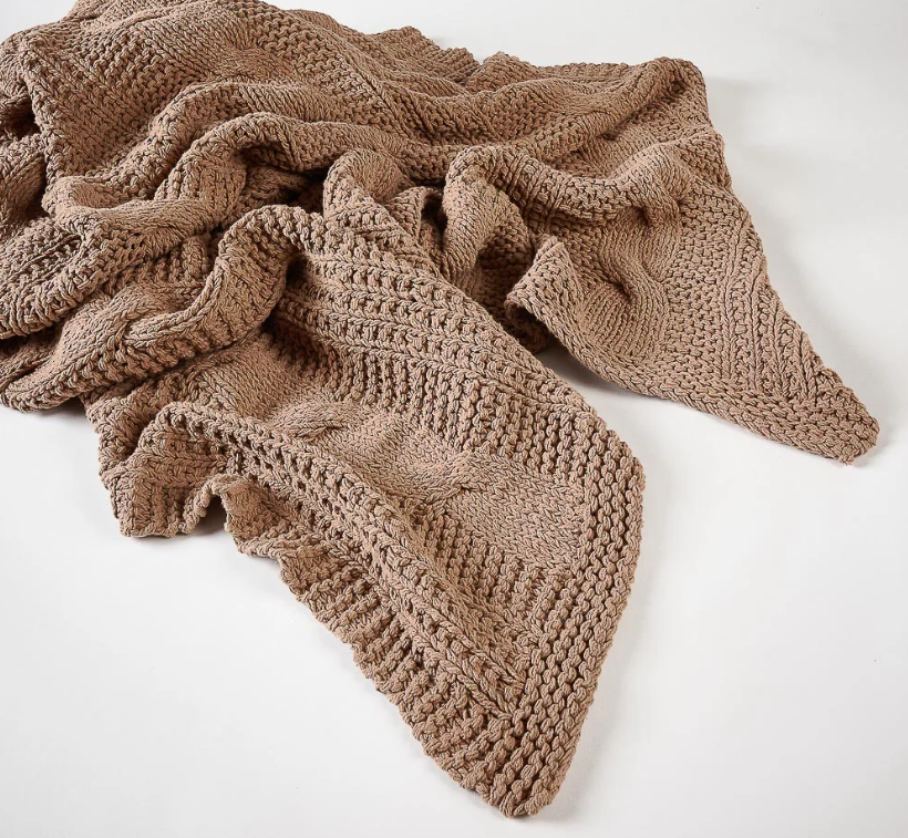 Heirloom Knitted Throw - Clay 150x200cm