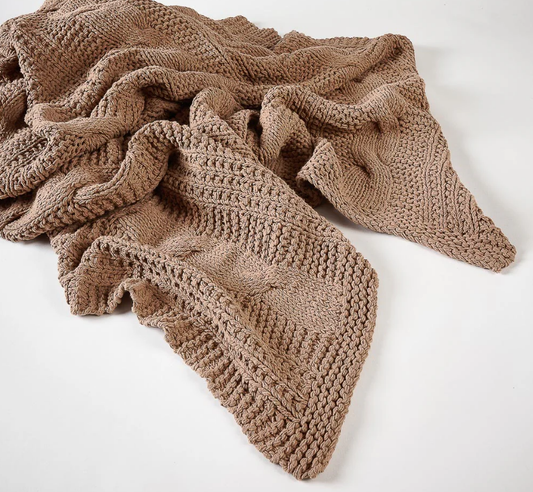 Heirloom Knitted Throw - Clay 150x200cm