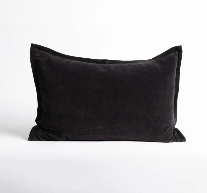 Evelyn Velvet Cushion - Black 40x60cm
