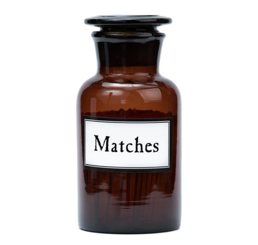 Apothecary Jar with Matches - Amber