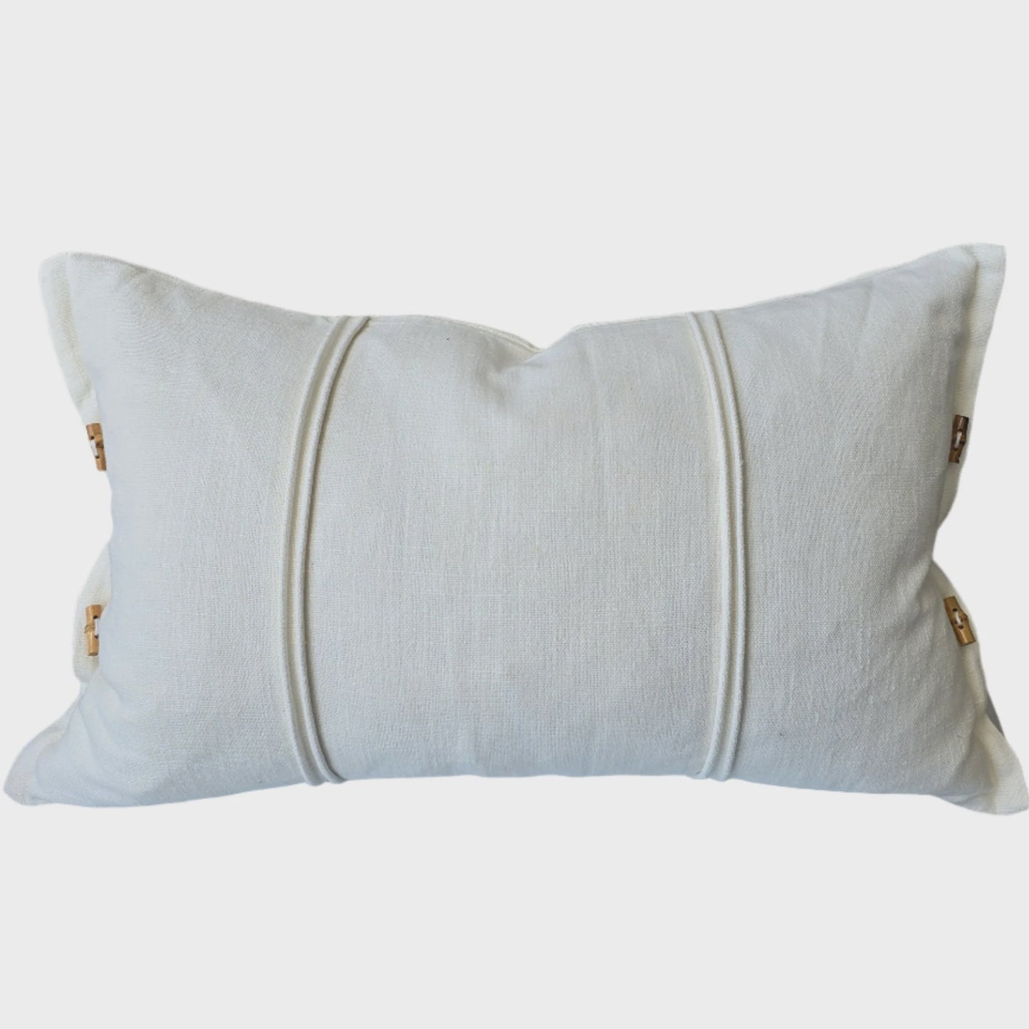 Alora Linen Cotton Cushion 40x60 Lumbar - White | Wooden