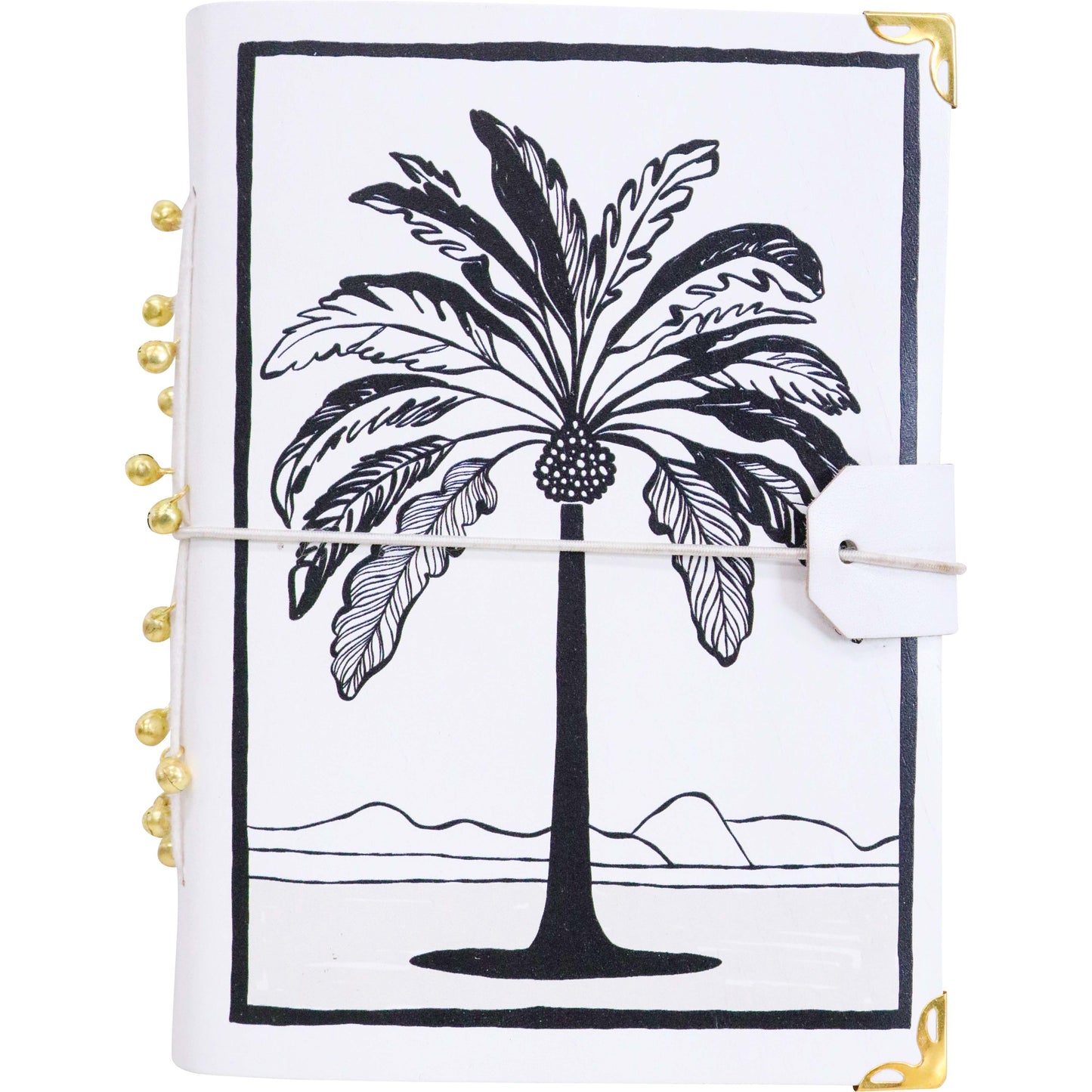 Leather Note book Balmy Palma Wht/Blk
