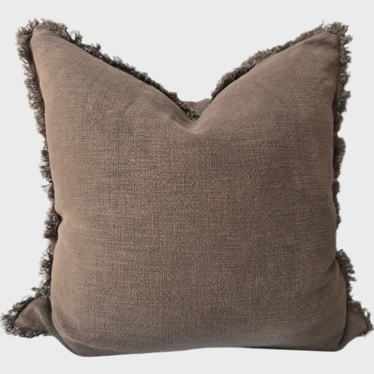Champêtre Heavy Weight French Linen Cushion 55cm Square - Chocolate Brown