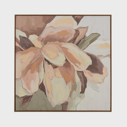 Clare Walnut Frame Oil on Canvas 100x100cm