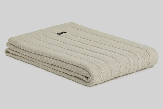Flat Rib Cotton Throw - Sand