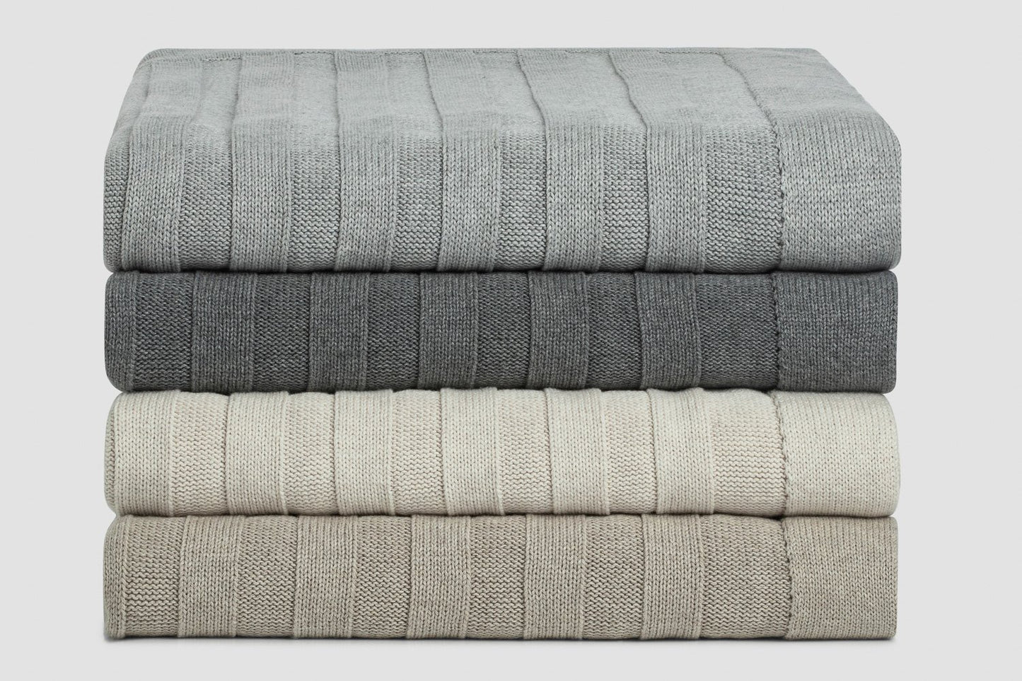 Flat Rib Cotton Throw - Sand