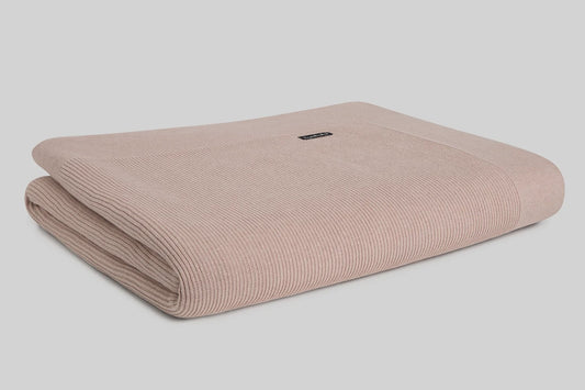 Rib Cotton Throw - Blush