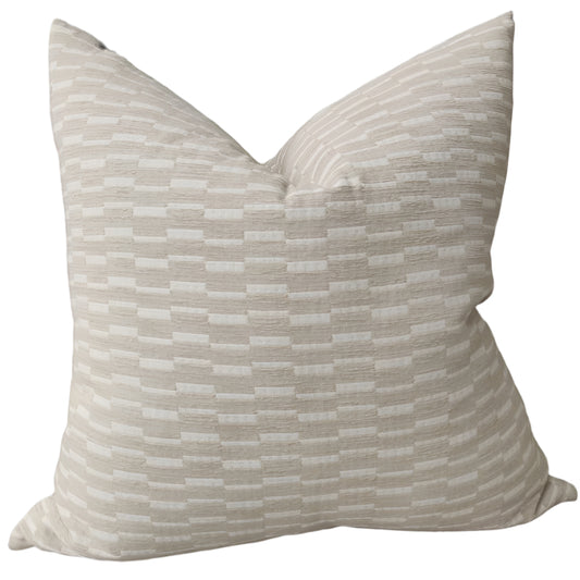 Mosaic Jacquard Linen Cotton Cushion 55cm Square | Mocha