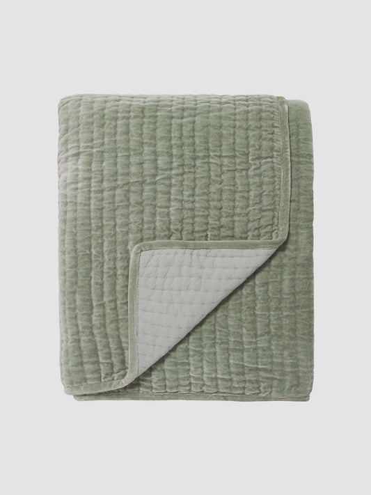 Cino Cotton Grand Velvet Quilt - Fern 220x280cm SUPER KING