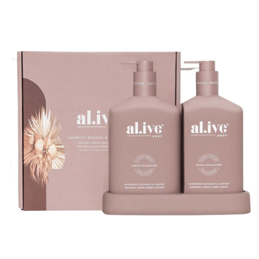 Al.ive Wash & Lotion Duo + Tray - Raspberry Blossom & Juniper