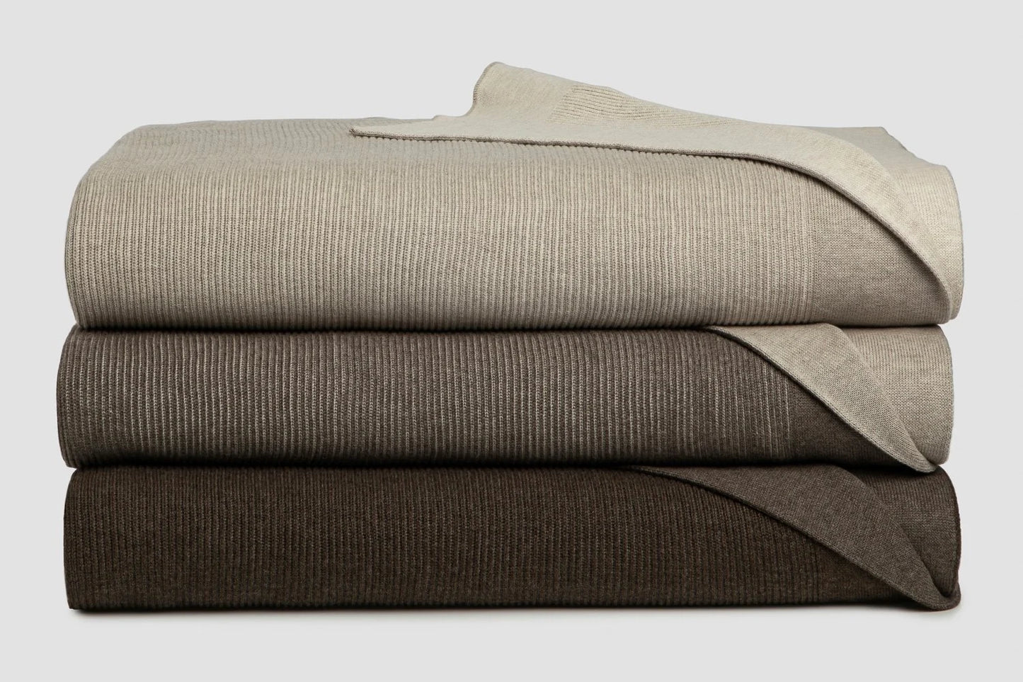 Reversible Rib Cotton Blanket KING/QUEEN Wheat/Sand