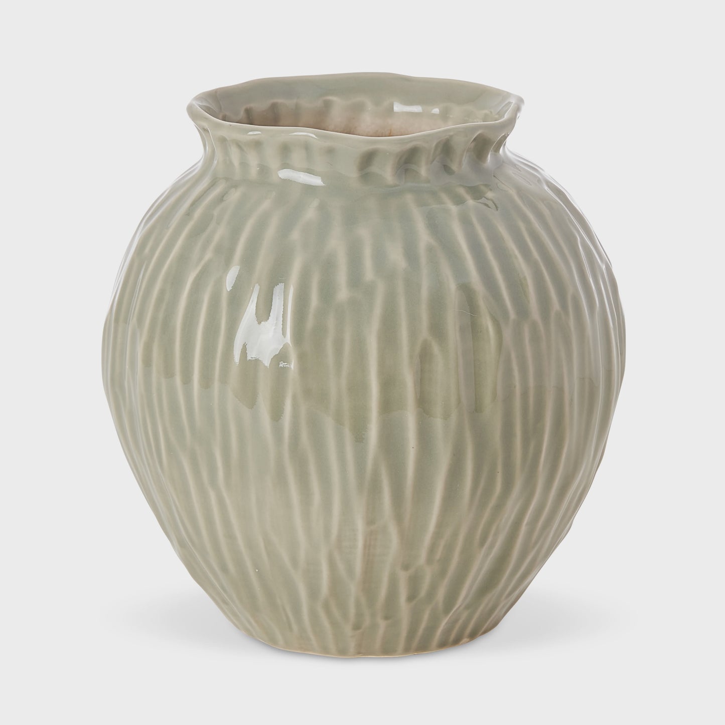 Jarah Textured Sage Green Vase