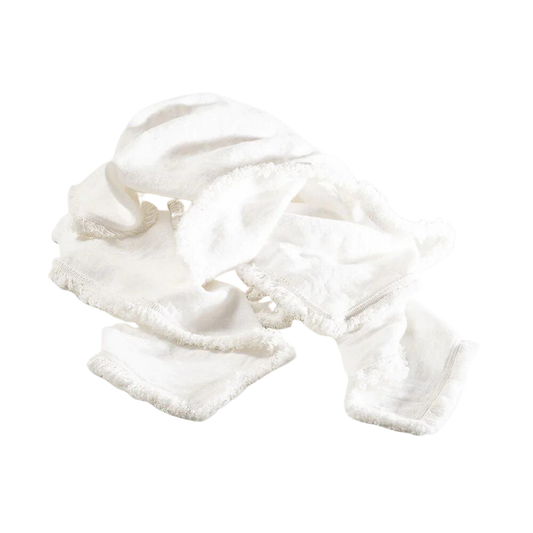 Luca Boho Linen Throw - White 150 x 200 cm