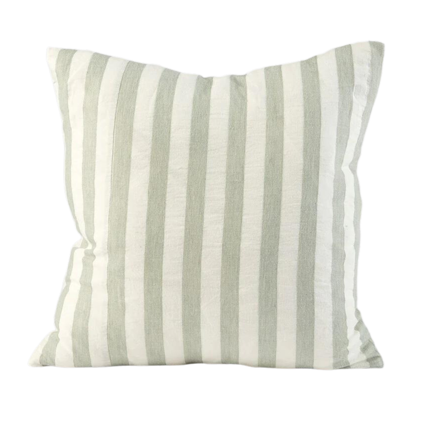 Santi Linen White & Pistachio Stripe 40 x 60 cm