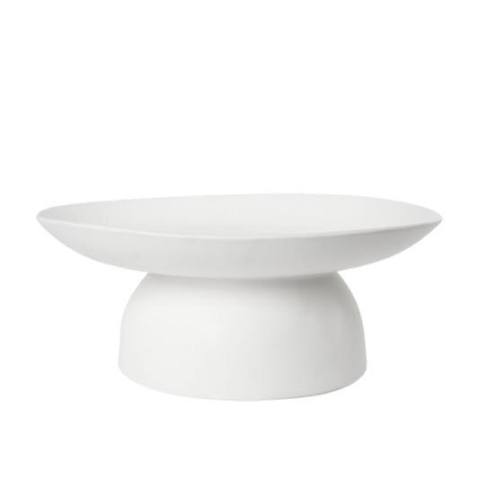 Marlowe Pedestal Platter Low White 35 x 30 x 13cm