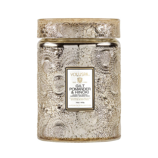 Voluspa Gilt Pomander & Hinoki 100hr Candle