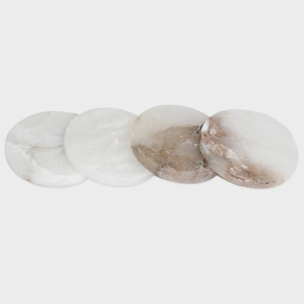 Alabaster Marble Coasters Set 4 URBAN EDGE STYLE