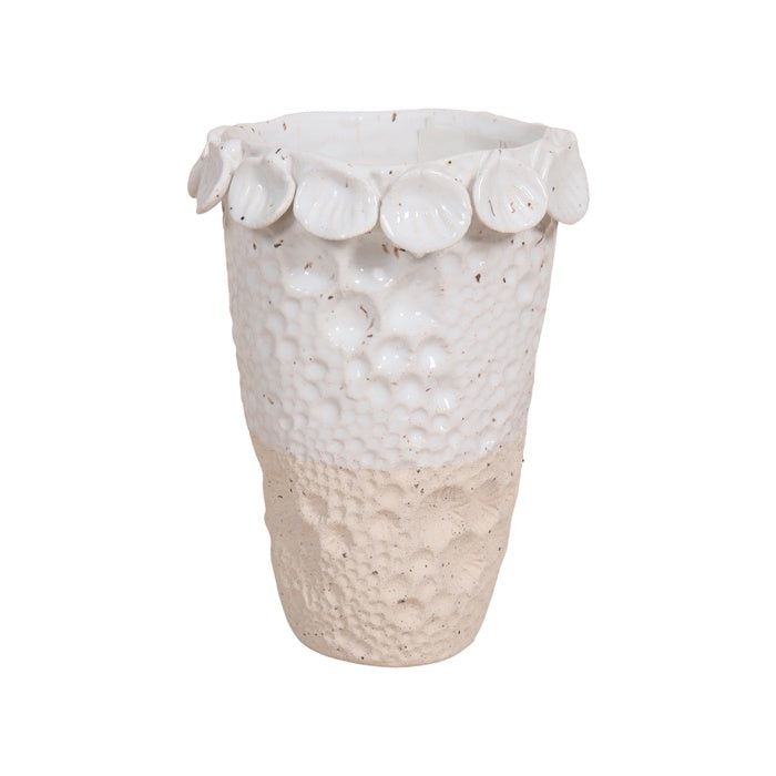 Deuville Stone Shell Edge Vase