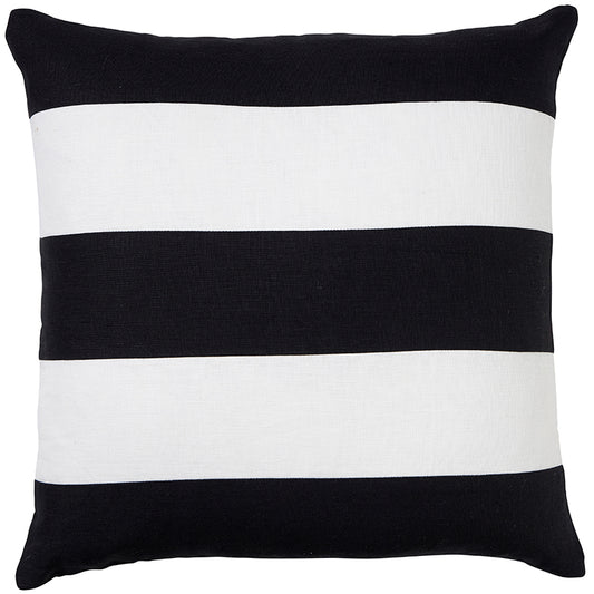 Linen Stripe Black Cushion