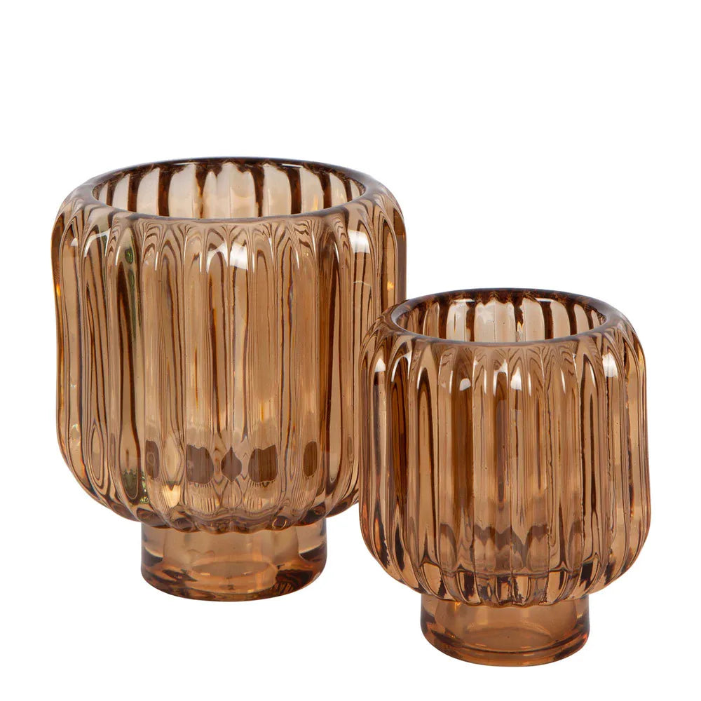 Pari Tealight Holder Large, Burnt Sienna