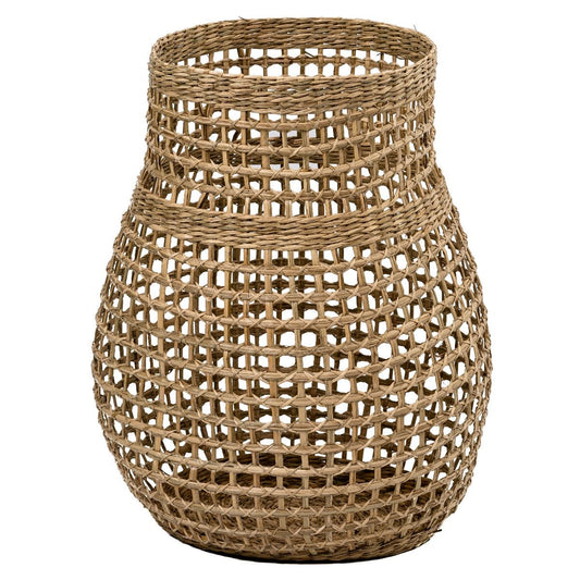 Sanur Wide Wavy Seagrass Basket - Natural