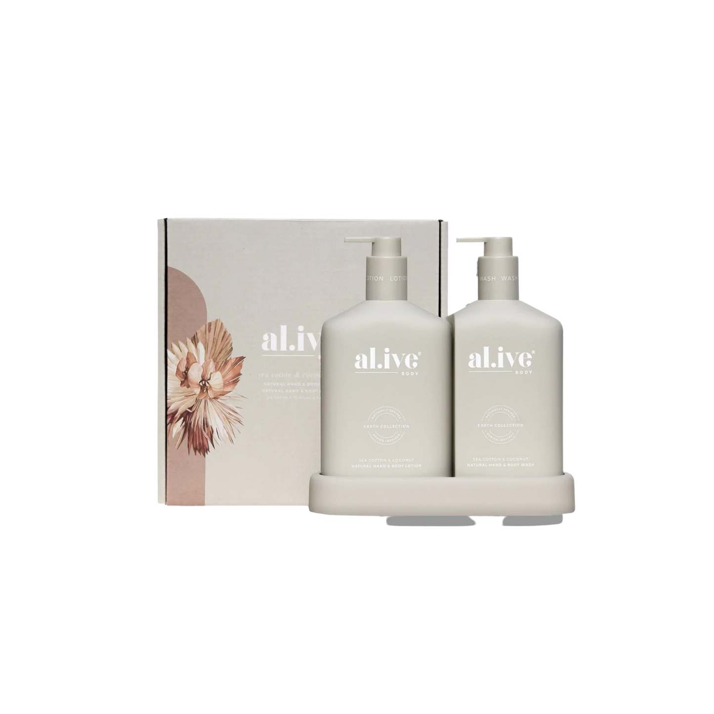 Al.ive Wash & Lotion Duo + Tray - SEA COTTON & COCONUT