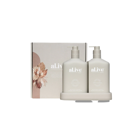 Al.ive Wash & Lotion Duo + Tray - SEA COTTON & COCONUT