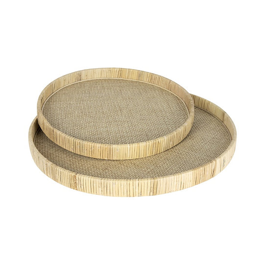 Knight Natural Rattan Tray - Round Small