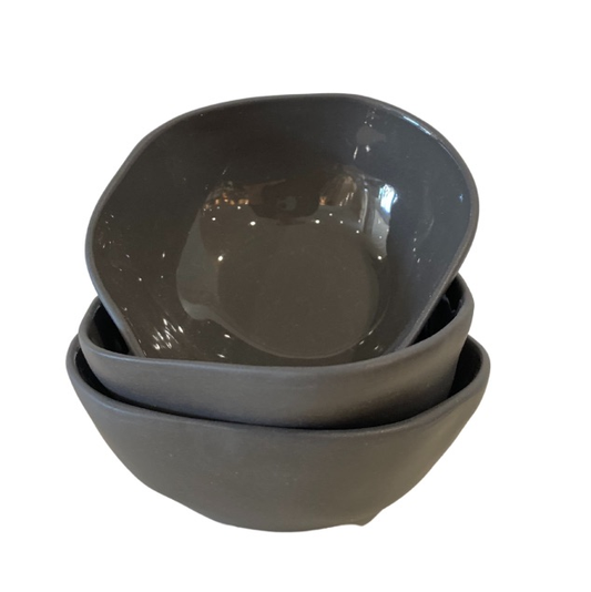 Flax Pinch Pot  Charcoal