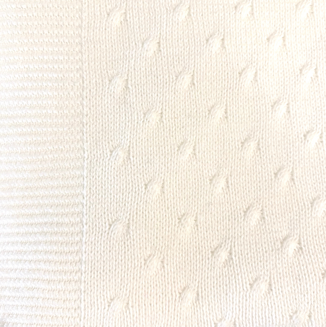 Bemboka Knot Cotton Baby Blanket - White