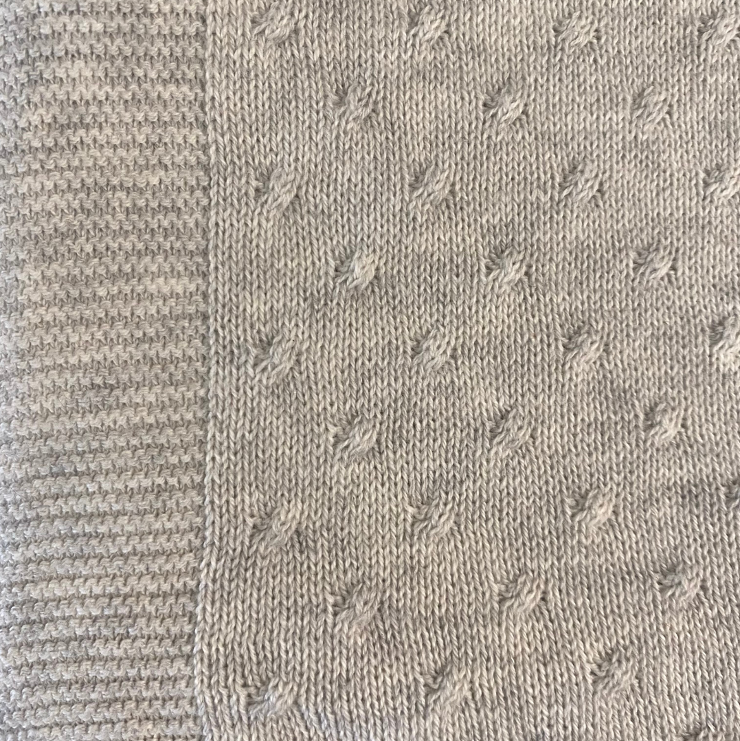 Bemboka Knot Cotton Baby Blanket - Oyster