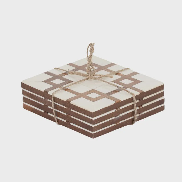 Wallis set 4 Resin & Wood Coasters