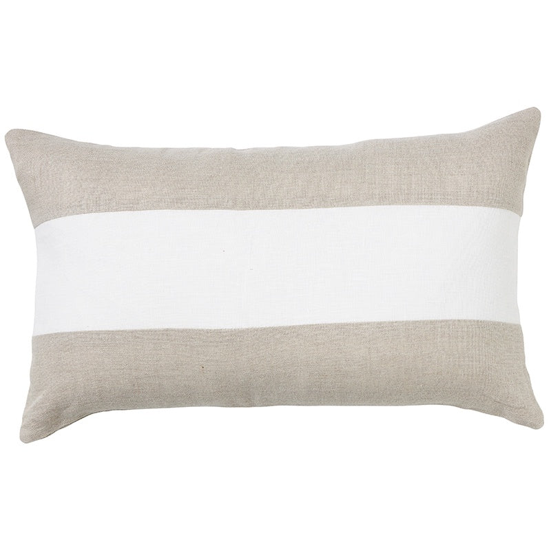 Linen Stripe Sand Lumbar Cushion 30 x50