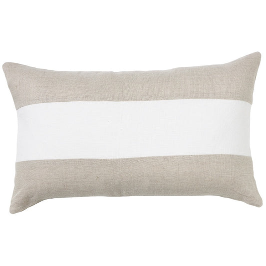 Linen Stripe Sand Lumbar Cushion 30 x50