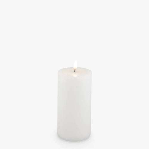 Nordic White Flameless Pillar Candles 10 x 15 cm Large