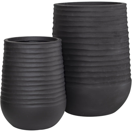 Ryker Tall Stonelite Planter Large Black
