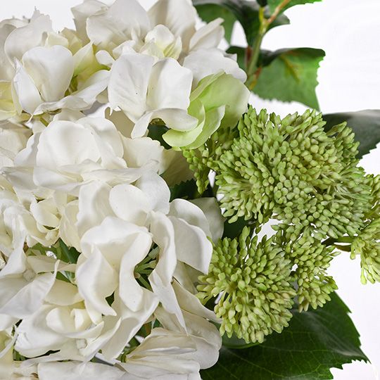 Hydrangea Sedum Mix in Vase 28cm