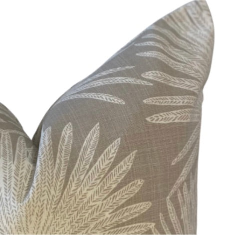 Custom Pattern Palm Camansi Mushroom Taupe