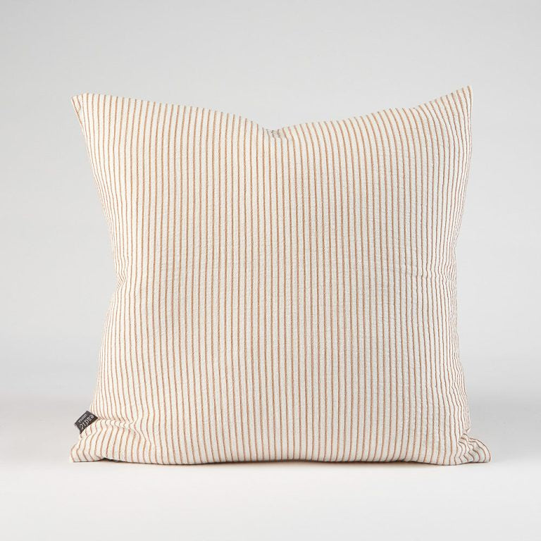 Marina Striped Cushion - Off White/Nutmeg 60x60cm