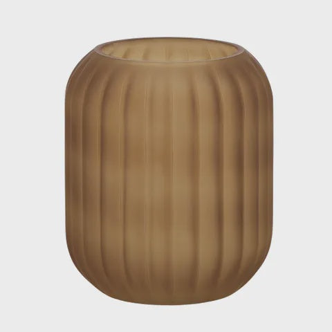 Milana Glass Vase Matte Amber 17 x 20 cm