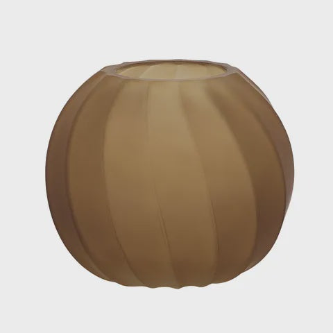 Milana Glass Vase Matte Amber 15 x 13cm