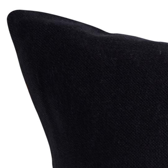 Linen Stripe Black Cushion