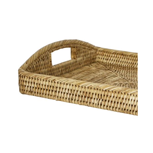 Paume Rattan Rectangle Tray - Natural, Medium